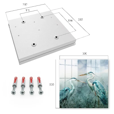 Caja de llaves Garzas en acuarela