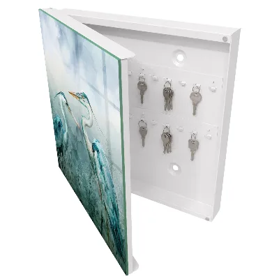 Caja de llaves Garzas en acuarela