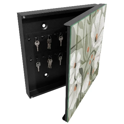 Armario llaves de pared Flores beige