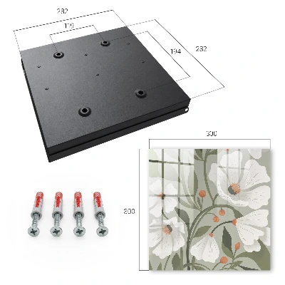 Armario llaves de pared Flores beige