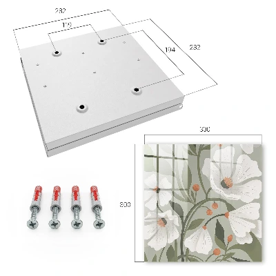 Armario llaves de pared Flores beige