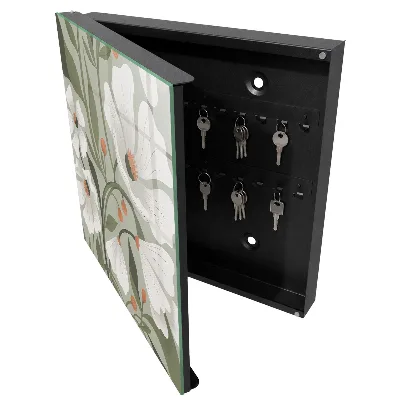 Armario llaves de pared Flores beige