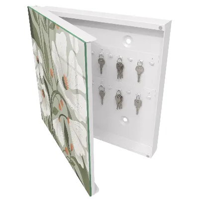 Armario llaves de pared Flores beige