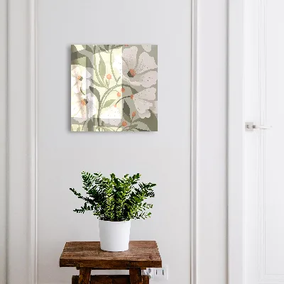 Armario llaves de pared Flores beige
