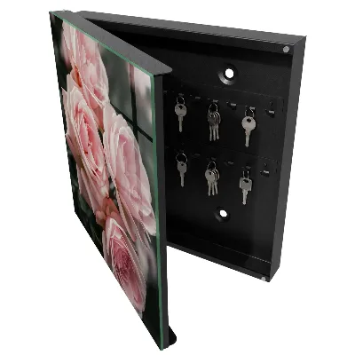 Armario llaves de pared Rosas rosadas