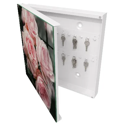 Armario llaves de pared Rosas rosadas