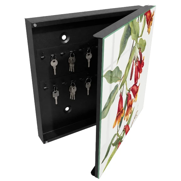 Caja de llaves Flores rojas