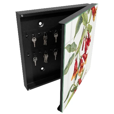 Caja de llaves Flores rojas