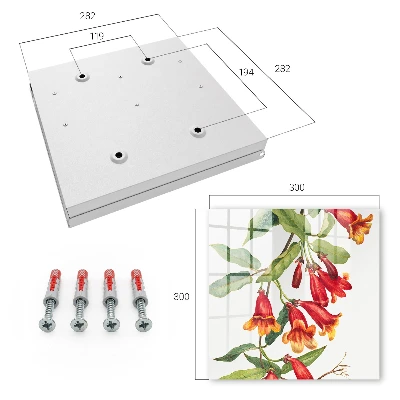 Caja de llaves Flores rojas