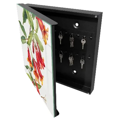 Caja de llaves Flores rojas