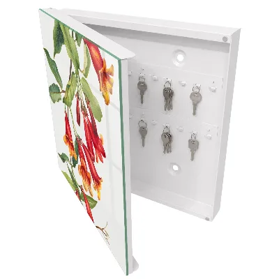 Caja de llaves Flores rojas