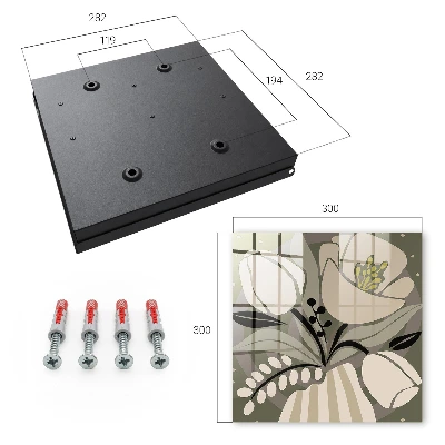 Armario llaves de pared Flores beige