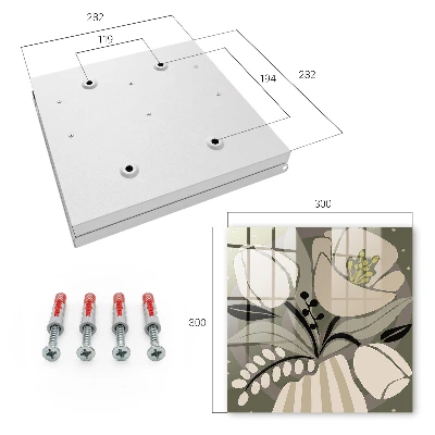 Armario llaves de pared Flores beige