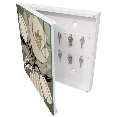 Armario llaves de pared Flores beige