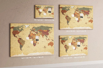 Tablón de corcho Mapa mundial vintage