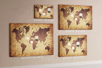 Tablón de corcho Mapa antiguo del mundo