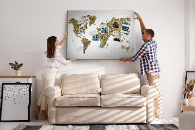 Tablón de corcho Mapa del mundo