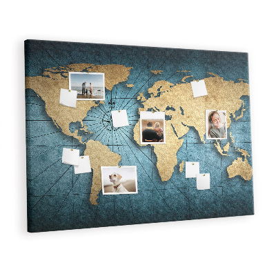 Tablero de corcho Mapa mundial 3d