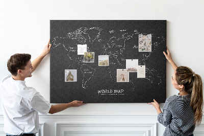 Tablero de corcho Países del mapa mundial