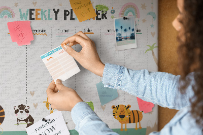 Tablero de corcho Planificador con animales