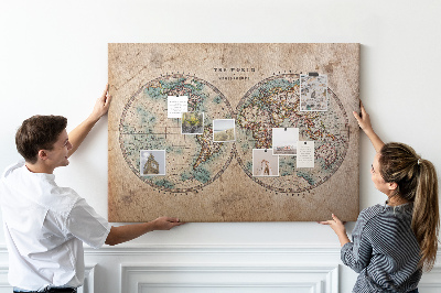 Tablero de corcho Mapa del mundo mundial