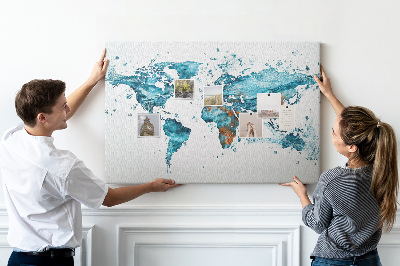 Tablero de corcho Mapa de agua del mundo