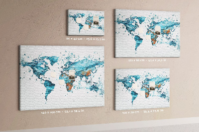 Tablero de corcho Mapa de agua del mundo