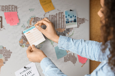 Tablero de corcho Mapa de letras coloridas