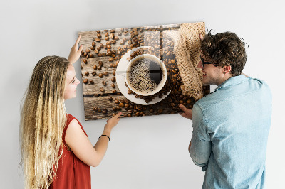 Pizarra cocina Una bolsa de cafe