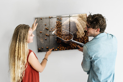 Pizarra cocina Una bolsa de café recién hecho