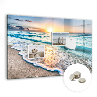 Pizarra de cristal magnética Arena de mar de playa
