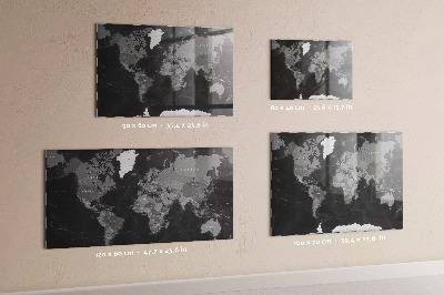 Pizarra magnética infantil Mapa del mundo negro