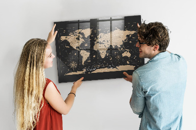 Pizarra magnética infantil Mapa del mundo antiguo