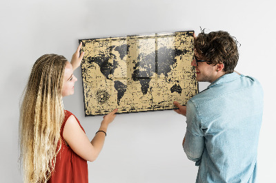 Pizarra magnética infantil Mapa del mundo antiguo