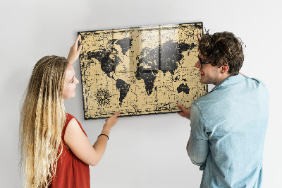 Pizarra magnética infantil Mapa del mundo antiguo