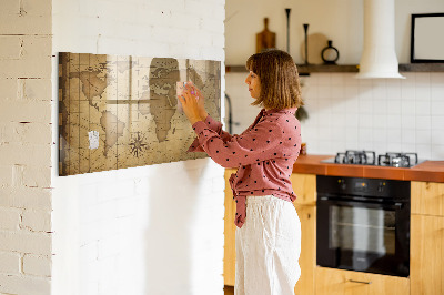 Pizarra magnética infantil Mapa del mundo antiguo