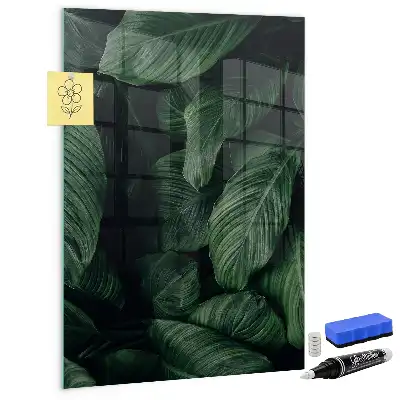 Pizarra blanca magnética diseño selva de hojas