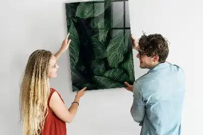 Pizarra blanca magnética diseño selva de hojas