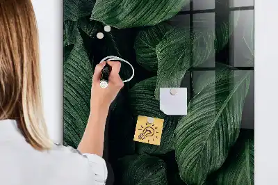 Pizarra blanca magnética diseño selva de hojas