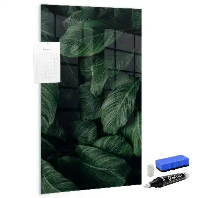 Pizarra blanca magnética diseño selva de hojas