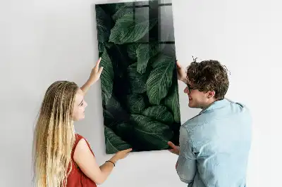 Pizarra blanca magnética diseño selva de hojas