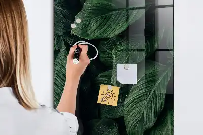 Pizarra blanca magnética diseño selva de hojas