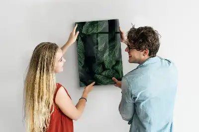 Pizarra blanca magnética diseño selva de hojas