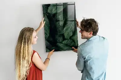 Pizarra blanca magnética diseño selva de hojas