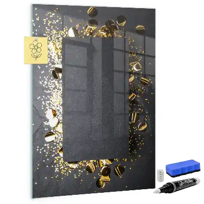 Pizarra magnética para escribir color confeti dorado