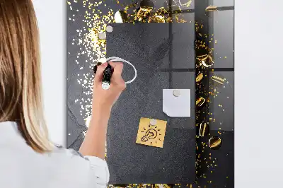 Pizarra magnética para escribir color confeti dorado