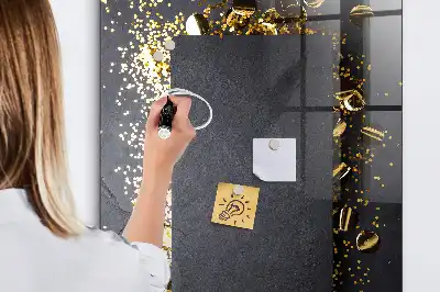 Pizarra magnética para escribir color confeti dorado