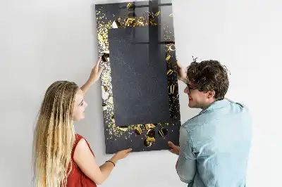 Pizarra magnética para escribir color confeti dorado