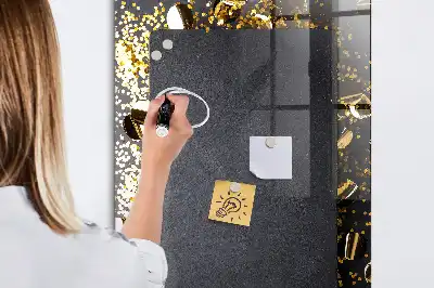 Pizarra magnética para escribir color confeti dorado