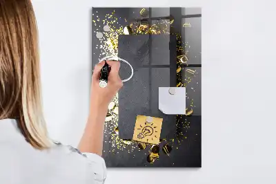Pizarra magnética para escribir color confeti dorado
